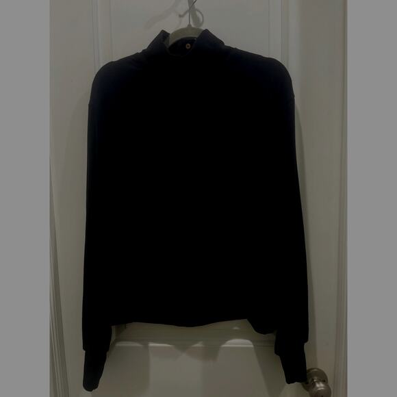 NWT Nation Black High Neck Sweatshirt with Back Cut Out  Sz M - Picture 2 of 7